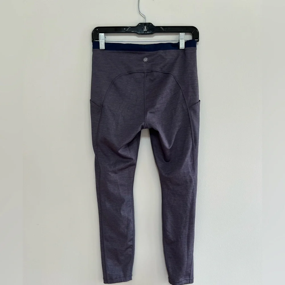 Athleta Ultimate Stash Pocket 7/8 Tight Leggings in Heather Grey/Navy, size M - Picture 3 of 11